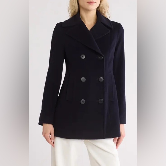 Fleurette Classic Loro Piana Wool Peacoat Black - Picture 1 of 13